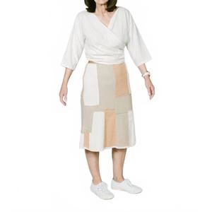 NEW ALABAMA CHANIN zero waste helton skirt in natural, vetiver and wax